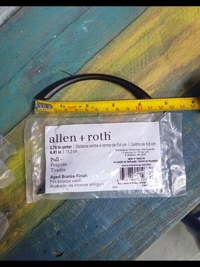 allen + roth Aged Bronze Cabinet Pull, 3.78 In Center/ 4.41 Long. Lot Of 14.